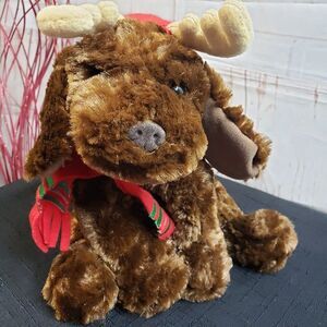 Hallmark Christmas Floppy Brown Lab Puppy Reindeer Dog Plush 17" Stuffed Animal